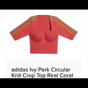 Adidas Ivy Park Circular Knit Crop Top Real Coral